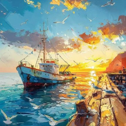 2025 New Therapeutic Landscape Digital Oil Painting DIY Kit - Sailing Wheel