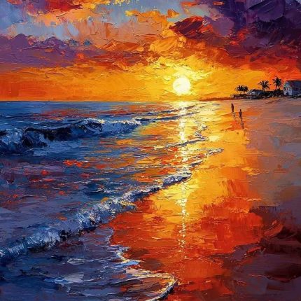 2025 New Therapeutic Landscape Digital Oil Painting DIY Kit - Sunset by the Sea