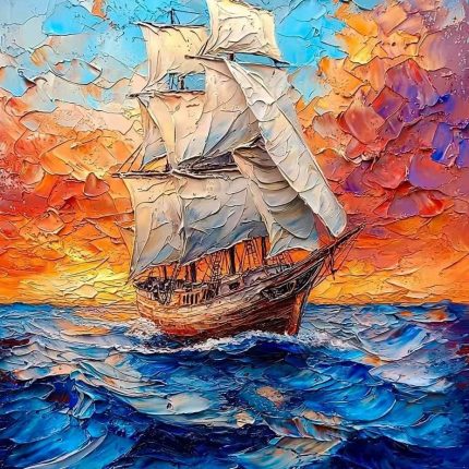 2025 New Therapeutic Landscape Digital Oil Painting DIY Kit - Solitary Sailboat