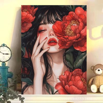 Therapeutic Series Digital Oil Painting DIY Kit - Peony Girl